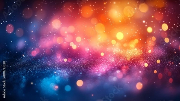 Fototapeta Circles of Light on Frosted Background New Year Theme. Generative AI