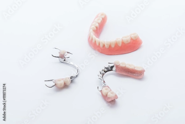 Obraz Set of dentures on white background