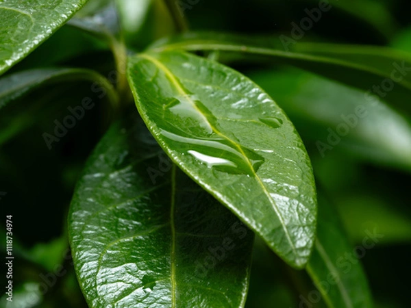 Obraz dew on leaf