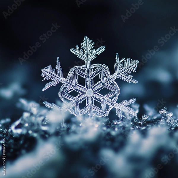 Obraz snowflake on blue