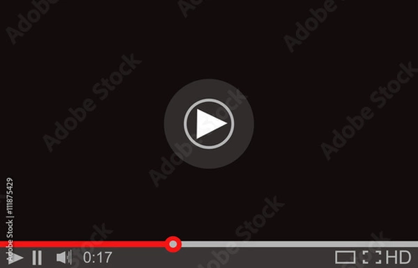 Fototapeta Media Player Interface. Vector Video Player Illustration. Player MockUp