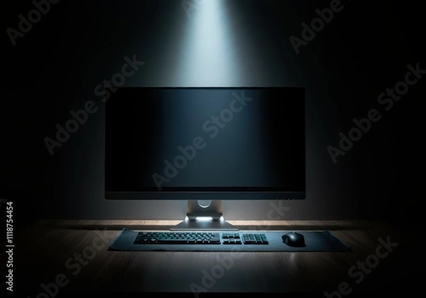 Fototapeta Modern computer,laptop with blank screen background.