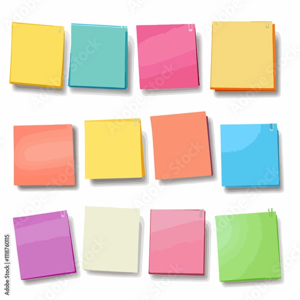 Fototapeta Colorful sticky note vector illustration for organizing and planning