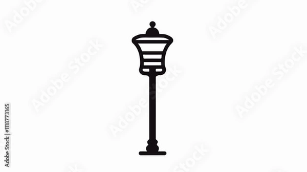 Fototapeta Professional street light icon in line style for use as a silhouette symbol