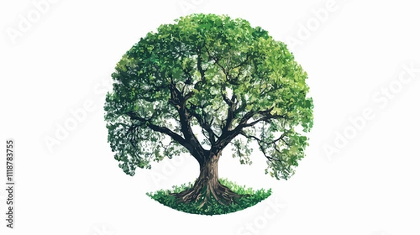 Fototapeta Circular tree icon texture isolated image for wide-angle view