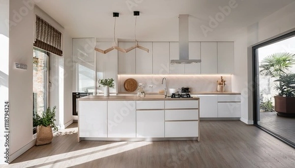 Fototapeta How to Create a Cozy Breakfast Bar in Your White and Neutral Contemporary Kitchen for Casual Dining Experiences