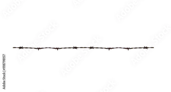 Fototapeta Barbed wire. On isolated transparent background. The width of the fence can be increased by placing copies next to each other.