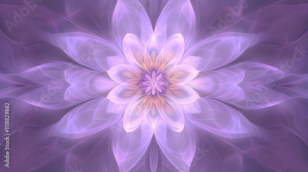 Fototapeta A vibrant, abstract floral design featuring soft purple hues and intricate patterns.
