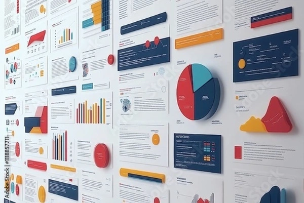 Fototapeta Data visualization trends business insights infographic display office environment analytical viewpoint modern concept