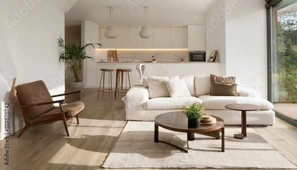 Fototapeta Choosing the right furniture arrangement for living rooms