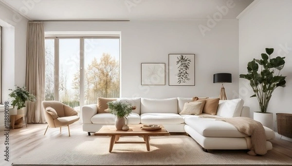 Fototapeta Maximizing natural light in living room spaces