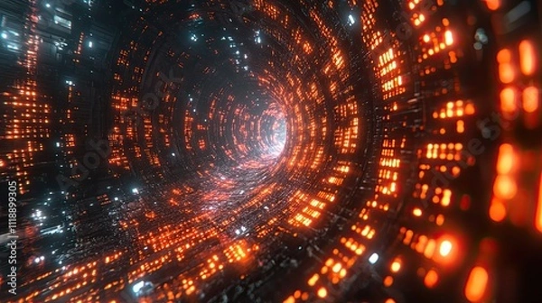 Obraz A computer background filled with binary code, symbolizing data and technology