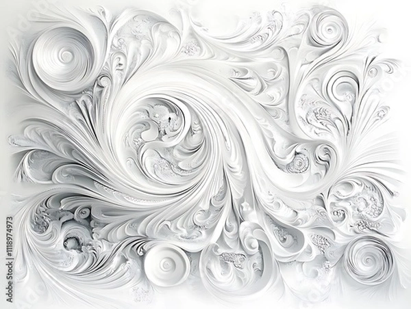 Fototapeta Elegance in Motion: A Dance of White Swirls