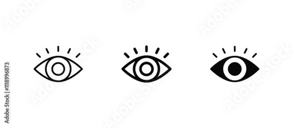 Obraz Eye icon set. Open eyes icon vector	