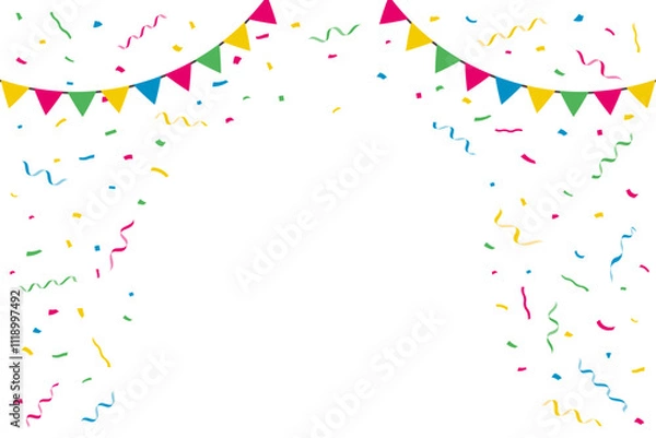 Obraz 紙吹雪とガーランドのベクターイラスト