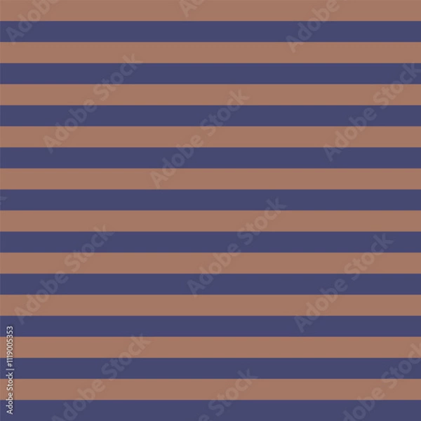 Fototapeta Mocha brown and dusk blue colors striped pattern. Design for banner, poster, card, cover, party invitation, wallpaper, textile, fabric.