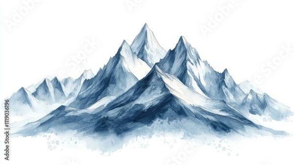 Obraz Majestic Snow-Capped Mountain Range in the Mist