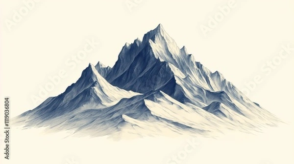 Obraz Majestic Mountain Range: A Serene Winter Landscape