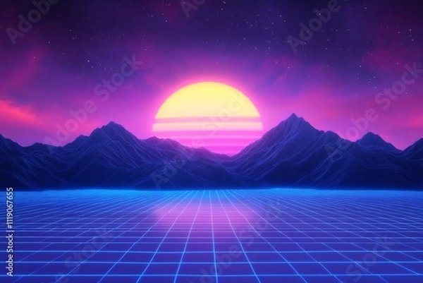 Fototapeta Mesmerizing Fusion of Retro Glitches and Contemporary Design