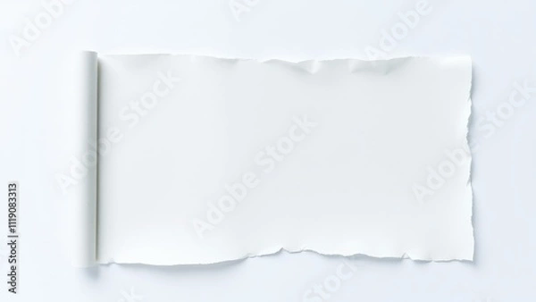 Fototapeta Blank White Paper Scroll: Perfect for Creative Projects, Artwork, and Design