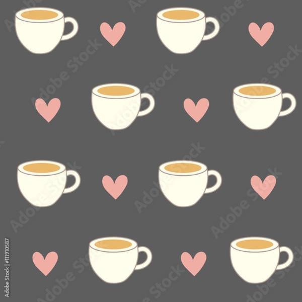 Obraz Coffee seamless background vector design illustration.