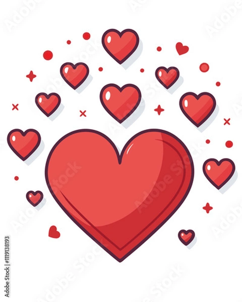 Obraz red hearts background