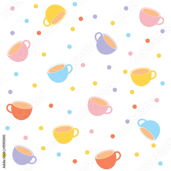 Obraz Coffee cup seamless background vector design illustration