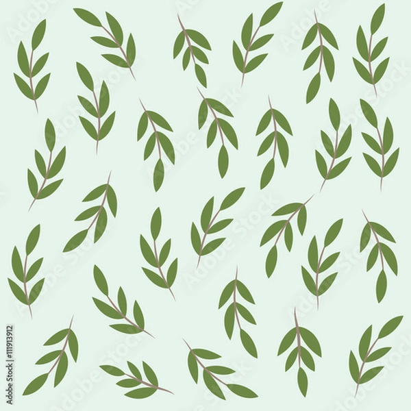 Obraz Tree leaves on green background. Leaves background.