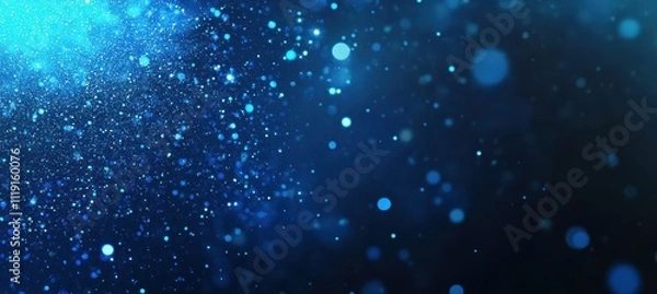 Fototapeta Abstract Blue Particle Background with Bokeh Effect