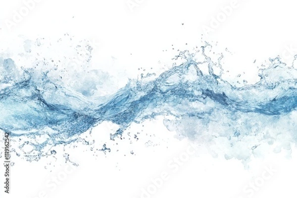 Fototapeta Water Wave with Clipping Path on White Background.