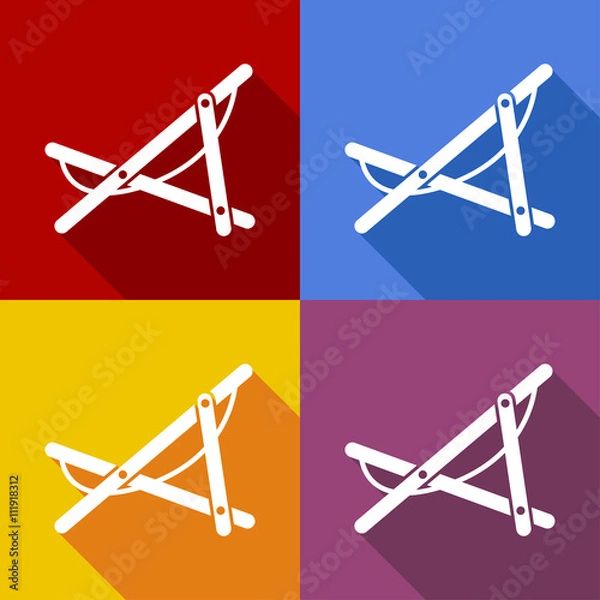 Obraz Icono plano hamaca con sombra en varios colores