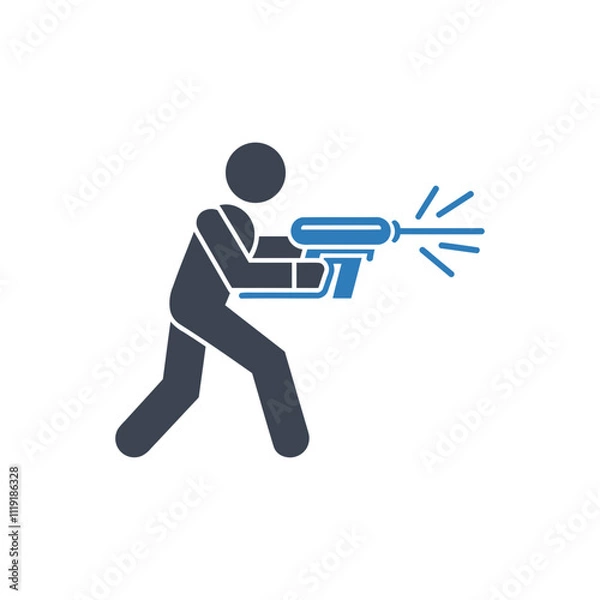 Fototapeta Water Gun Action icon