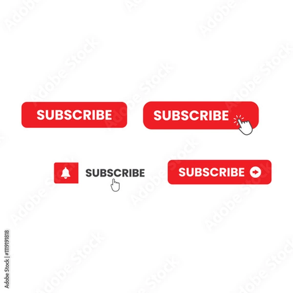 Obraz Web and Social Media Icon Set, Minimalist and Modern Design
