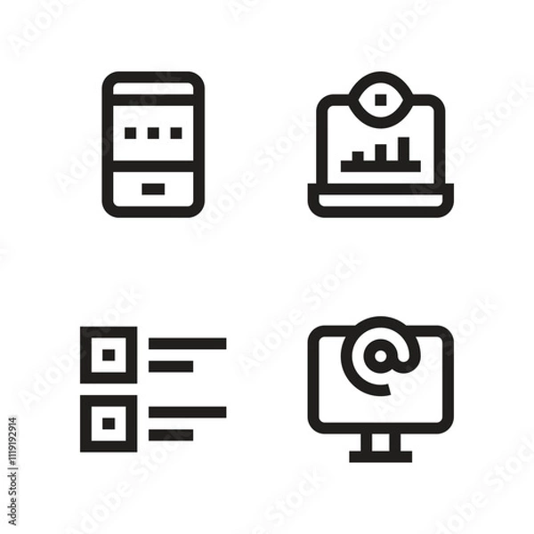Obraz Web and Social Media Icon Set, Minimalist and Modern Design
