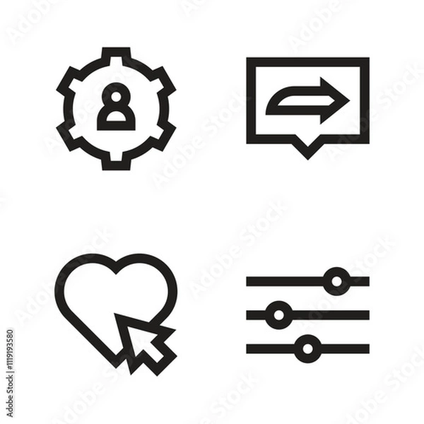 Obraz Web and Social Media Icon Set, Minimalist and Modern Design
