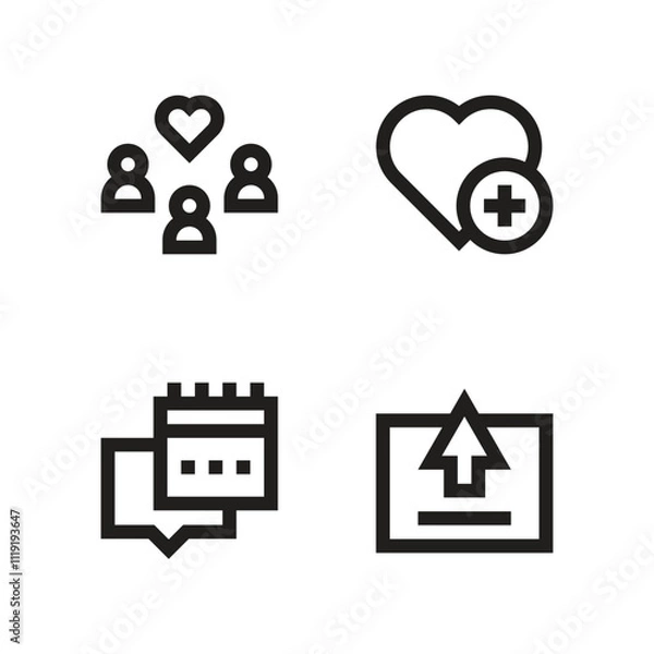 Obraz Web and Social Media Icon Set, Minimalist and Modern Design
