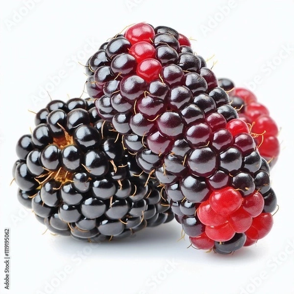 Obraz Fresh Blackberry Isolated on White Background - High-Quality Stock Photo for Healthy Eating and Culinary Concepts