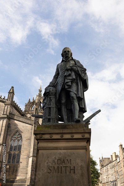 Fototapeta Adam Smith Statue - Edinburgh, Scotland