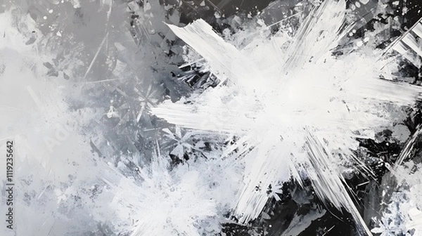 Obraz An abstract design featuring white and gray brushstrokes with a wet, fluid texture. The combination of soft and bold strokes creates a dynamic and artistic composition, perfect for modern art projects