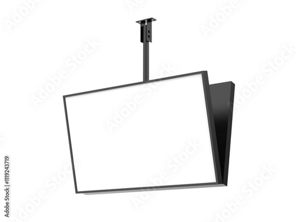 Obraz Outdoor digital ceiling mounted display screen mockup template, 3d illustration.