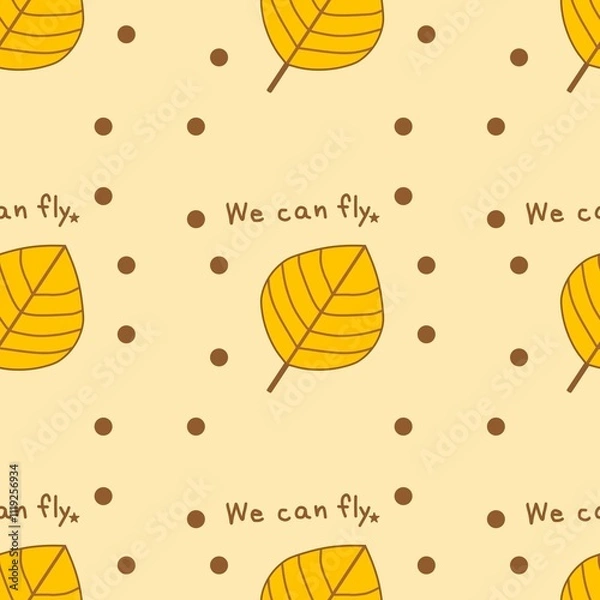 Fototapeta seamless pattern with falling leaves