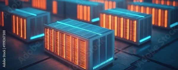 Fototapeta Stunning Aerial View of a Futuristic Power Grid: Innovation Meets Sustainability in Modern Energy Solutions