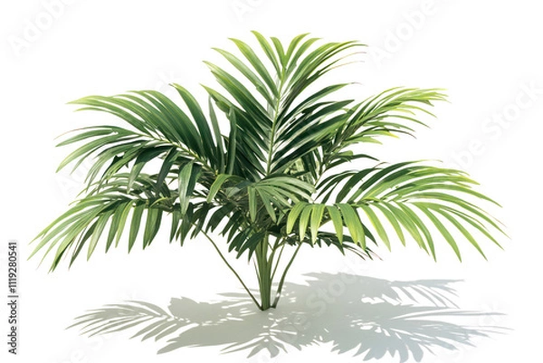 Fototapeta Lush Tropical Palm:  A vibrant and lush tropical palm tree with delicate fronds against a pristine background. Ideal for adding a touch of the tropics to your designs.  