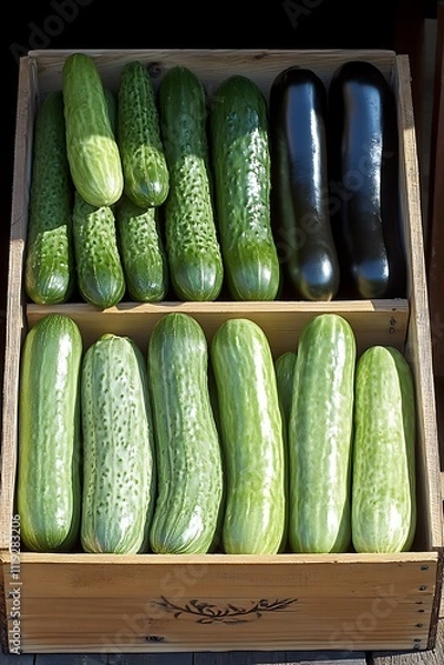 Fototapeta An assortment of green vegetables ready for a healthy meal prep
