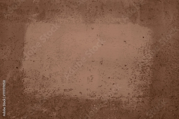 Obraz Mocha brown and beige frame on textured concrete wall with copyspace. Mocha mousse color of the year 2025