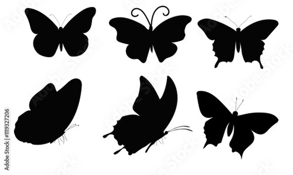 Obraz Vector illustration of butterfly silhouette