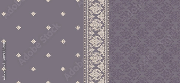 Fototapeta Seamless repeat print pattern. Beautiful textile digital print pattern