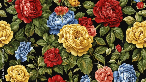 Obraz roses on a striking black background a floral masterpiece