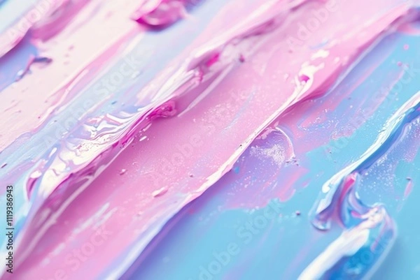 Fototapeta Abstract paint texture featuring swirls of pink and blue, creating a vibrant visual effect 