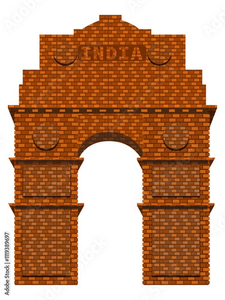 Obraz India Gate Vector with brown color in the ocasion of Republic day